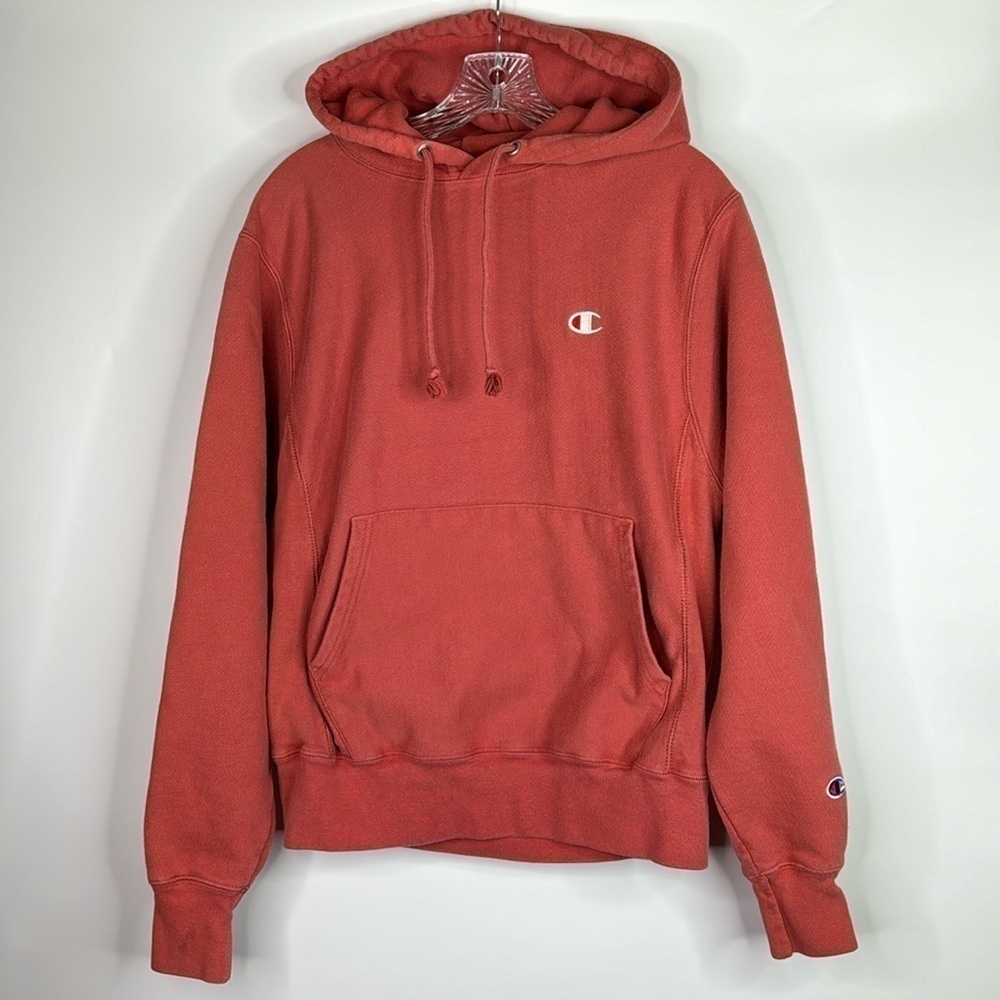 Champion Reverse Weave Pink Hooded Sweatshirt Size Small
